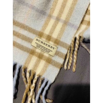 Pre-owned Burberry Turquoise Cashmere Scarf
