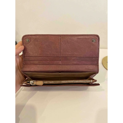 Pre-owned Prada Leather Wallet In Purple