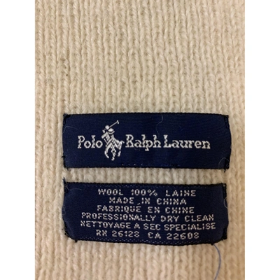 Pre-owned Polo Ralph Lauren Wool Scarf In White