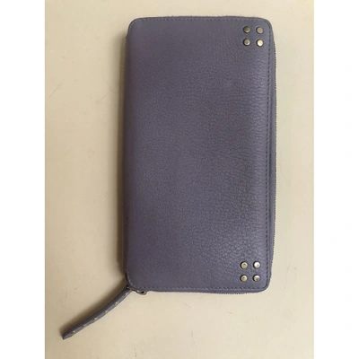 Pre-owned Celine Leather Wallet In Purple