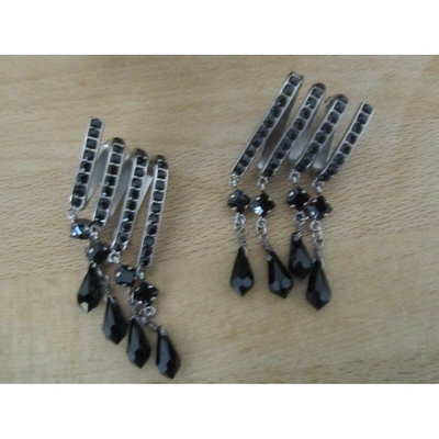 Pre-owned Jil Sander Black Crystal Earrings