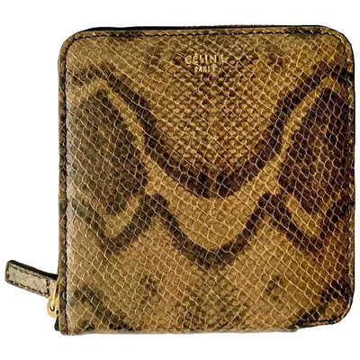 Pre-owned Celine Brown Python Wallet