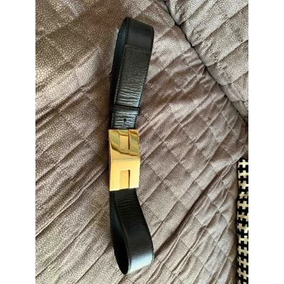 Pre-owned Elisabetta Franchi Leather Belt In Black