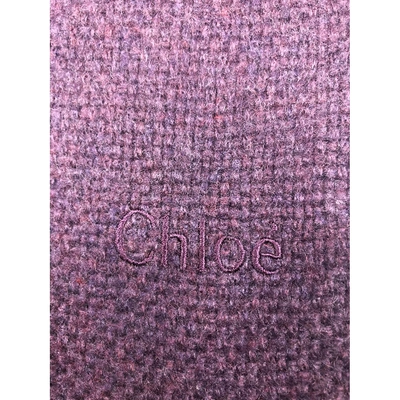 Pre-owned Chloé Wool Scarf In Purple