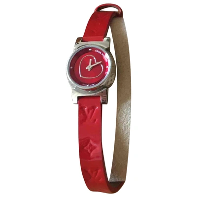 Pre-owned Louis Vuitton Tambour Watch In Red