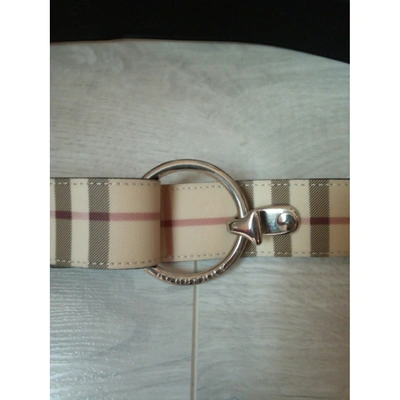 Pre-owned Burberry Beige Cloth Belt