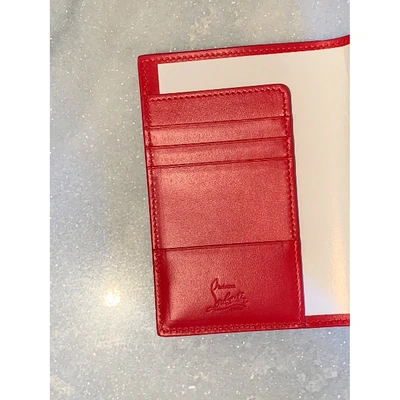 Pre-owned Christian Louboutin Leather Card Wallet In Black