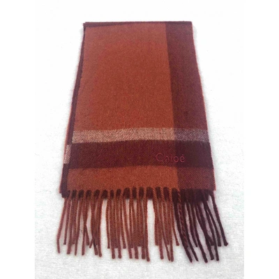 Pre-owned Chloé Wool Scarf In Red