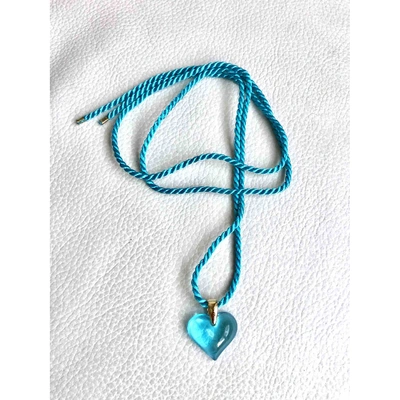 Pre-owned Lalique Turquoise Crystal Necklace