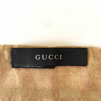 Pre-owned Gucci Linen Stole In Pink