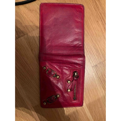 Pre-owned Balenciaga Red Leather Wallet
