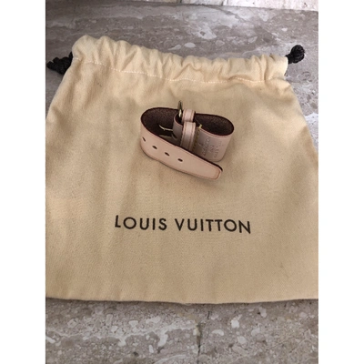 Pre-owned Louis Vuitton Leather Bag Charm In Ecru