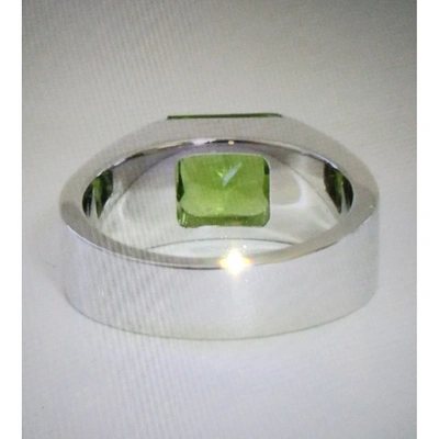 Pre-owned Cartier Tank White Gold Ring In Green