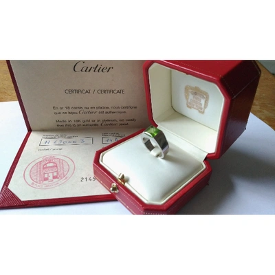 Pre-owned Cartier Tank White Gold Ring In Green