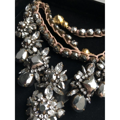 Pre-owned Shourouk Silver Crystal Necklace