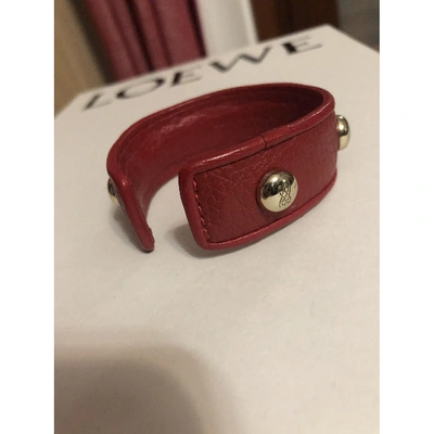LANCEL Pre-owned Leather Bracelet In Red