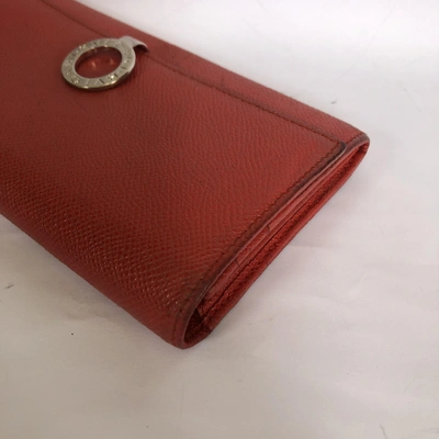 Pre-owned Bvlgari Leather Wallet In Red