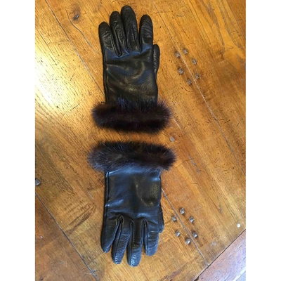 Pre-owned Harrods Brown Leather Gloves