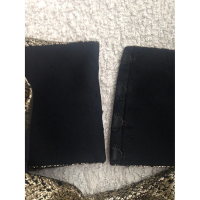 Pre-owned Saint Laurent Silk Belt In Gold