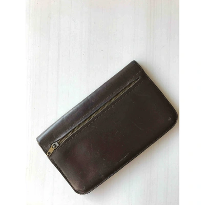 Pre-owned Delvaux Leather Wallet In Brown