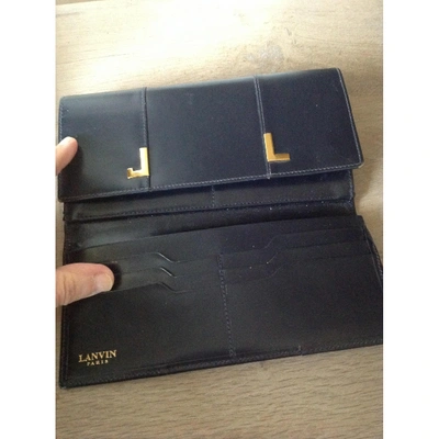 Pre-owned Lanvin Navy Leather Wallets