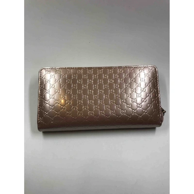 Pre-owned Gucci Leather Wallet In Metallic
