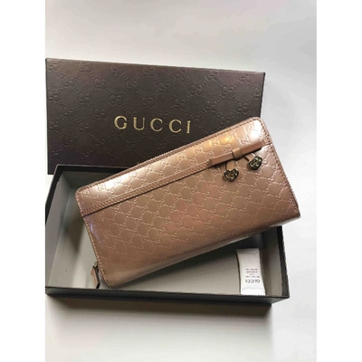 Pre-owned Gucci Leather Wallet In Metallic