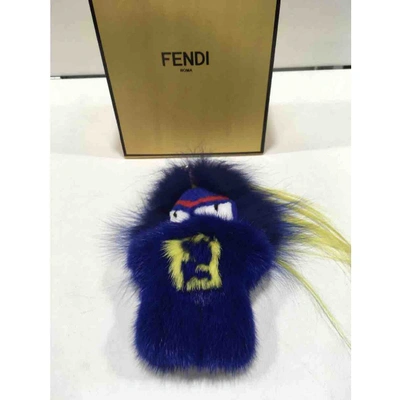 Pre-owned Fendi Bag Bug Blue Mink Bag Charms