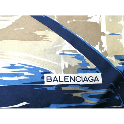 Pre-owned Balenciaga Blue Scarf