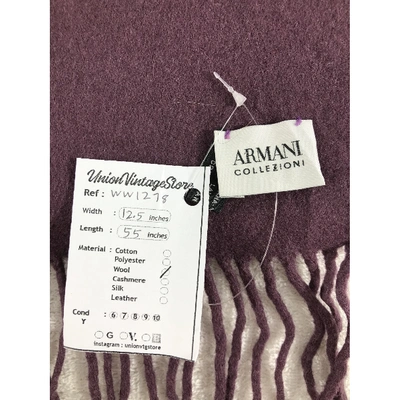 Pre-owned Armani Collezioni Wool Scarf In Purple