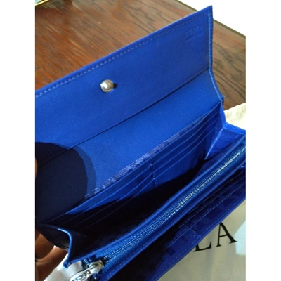 Pre-owned Furla Leather Wallet In Blue