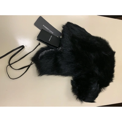 Pre-owned Dolce & Gabbana Black Mongolian Lamb Hat