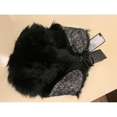 Pre-owned Dolce & Gabbana Black Mongolian Lamb Hat