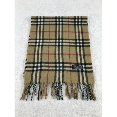 Pre-owned Burberry Wool Scarf In Beige