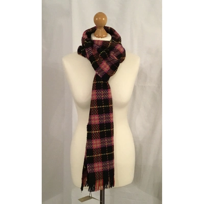 Pre-owned Burberry Wool Scarf In Multicolour