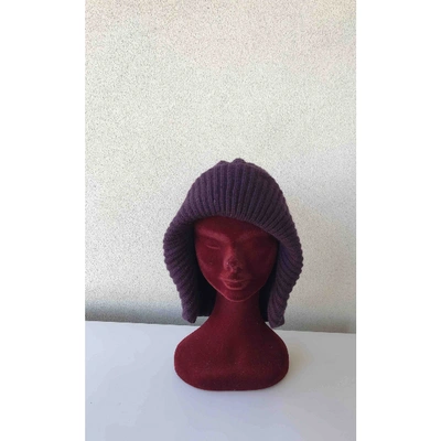 Pre-owned Fendi Cashmere Hat In Purple