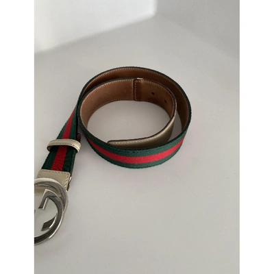 Pre-owned Gucci Gg Buckle Cloth Belt In Multicolour