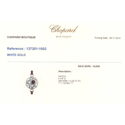 Pre-owned Chopard White Gold Watch In Silver