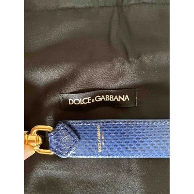 Pre-owned Dolce & Gabbana Blue Python Purses, Wallet & Cases