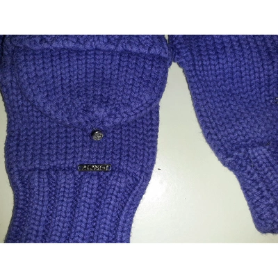 Pre-owned Dkny Wool Gloves In Purple