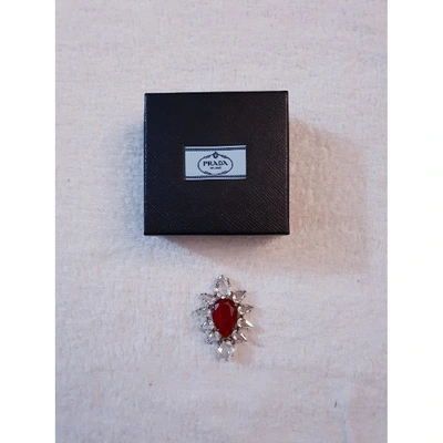 Pre-owned Prada Red Metal Pins & Brooches