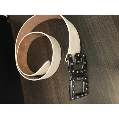 Pre-owned Dolce & Gabbana White Leather Belt