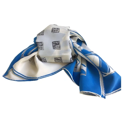 Pre-owned Lancel Silk Neckerchief In Blue