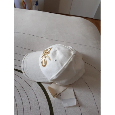 Pre-owned Pinko White Cotton Hat
