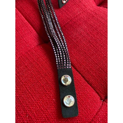 Pre-owned Swarovski Slake Leather Bracelet In Purple