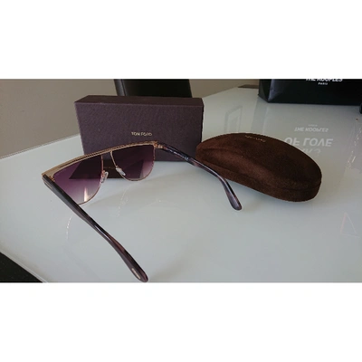 Pre-owned Tom Ford Stephanie Gold Metal Sunglasses