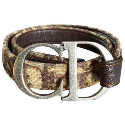 Pre-owned Dior Cloth Belt In Brown