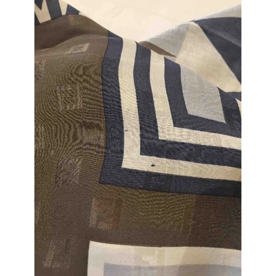 Pre-owned Fendi Silk Handkerchief In Blue