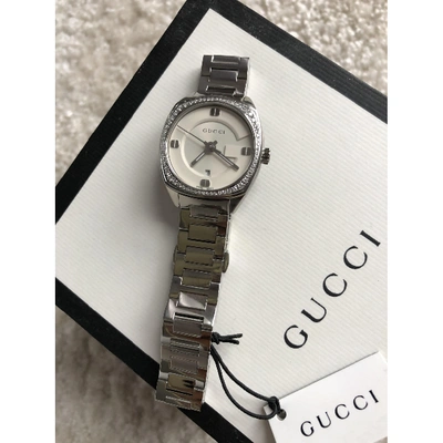 Pre-owned Gucci G-timeless Watch In Silver