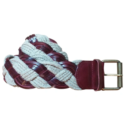 Pre-owned Ailanto Leather Belt In Burgundy